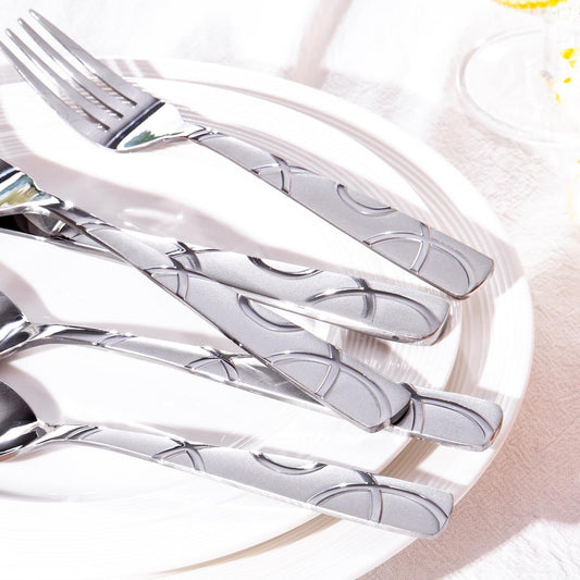 40PCS Stainless Steel Silverware Set, Modern Flatware Set for Kitchen, Mirror Polished Cutlery Set with Forks, Spoons and Knives,Dishwasher Safe