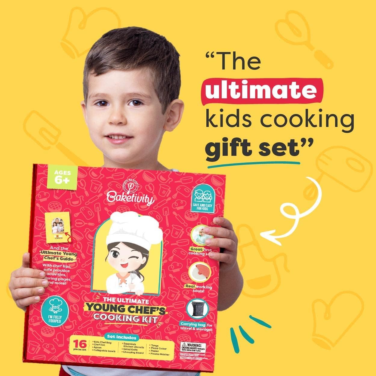 Kid-Safe Plastic Knife Set with Cutting Board & Peeler