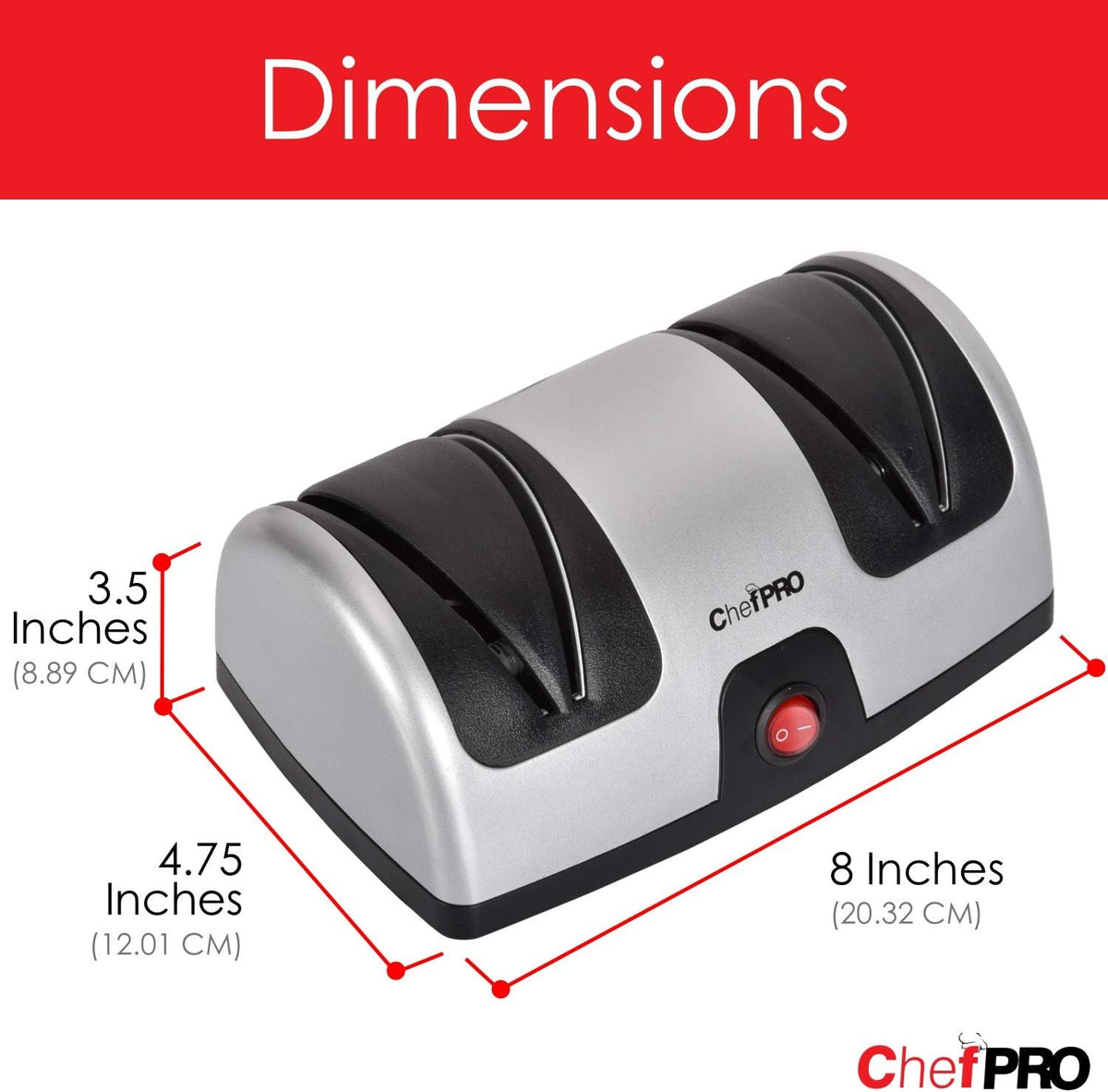 ELECTRIC KITCHEN KNIFE SHARPENER AND POLISHING SYSTEM , 2-Stage Sharpening, Compact And Easy-to-Use Design, Suction Cup Bottom and Easy Cleaning, Black-Silver