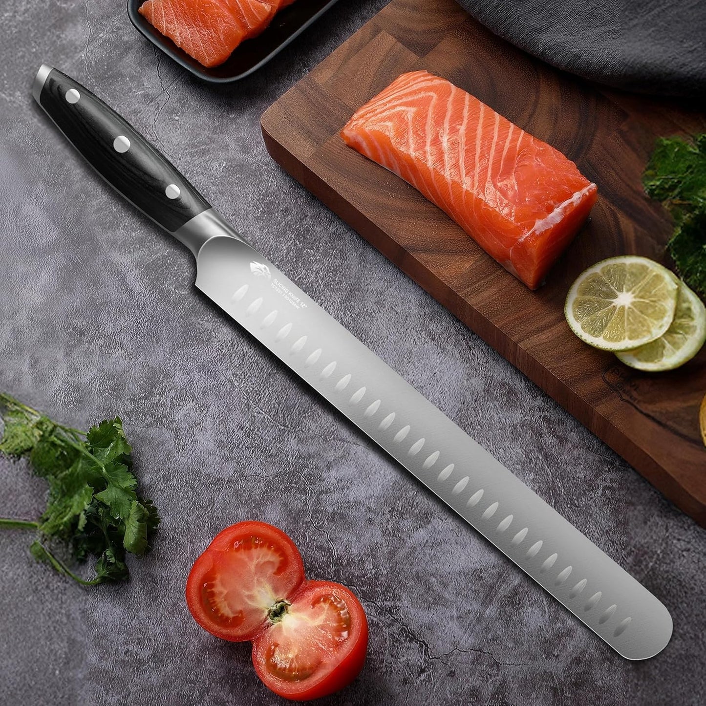 Honing Rod, Knife Sharpening Rod 8 Inch, High Carbon German Steel Knife Sharpener with Ergonomic Pakkawood Handle, Premium Honing Steel for Kitchen Knives Blade Maintenance, Black Hawk Series