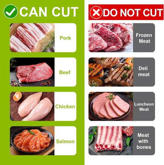 Fresh Meat Slicer, Adjustable 2 or 4 mm, 17-in-1 Meat Cleavers | Manual Meat Slicer, Fresh Meat Slicer, Stainless Steel Meat Cleavers Knife, Sliced, Striped, Diced for Beef Pork(Gray)