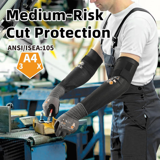 AIR-SKIN ANSI A4 Cut Resistant Sleeve,15X Stronger than Steel, S913 | No PFAS Wire & Fiberglass, Durable, Breathable, UV Protection, UHMWPE Yarn, for Gardening, Warehousing, Farming, Work, 18in