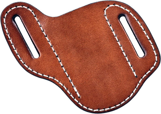 Leather Pocket Folding Knife Sheath Belt Holster Knives Case EDC Carrier | Compact,Fit Buck 110/112 Knives, Right-Hand Cross-Draw Design, Slim Pancake Style,Open-Top Retention,For Camper Hunter, DIY