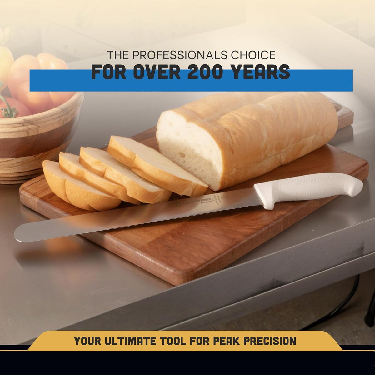 SofGrip 12" Scalloped Roast Slicer Knife | 24243 | High-Carbon DEXSTEEL Blade | Non-Slip Soft Rubber Grip Handle | NSF Certified, Stain-Free, Made in USA