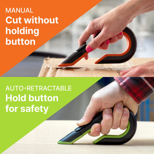 Slice Auto-Retractable Box Cutter, Heavy Duty Utility Knife, Safe Ceramic Blade Lasting 11x Longer than Metal, 1 Pack