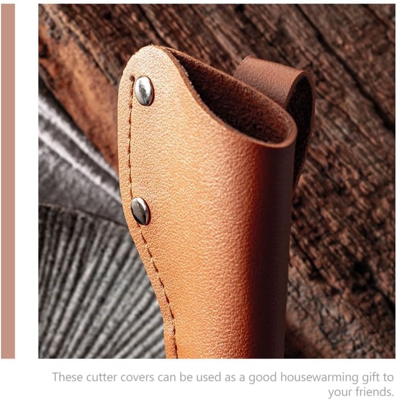 2 Pcs Leather Fillet Knife Sheath with Belt Loop 6.7 Inch Blade Guard Protector Cover Case for Butcher Chef Fishing Boning Knives - Brown