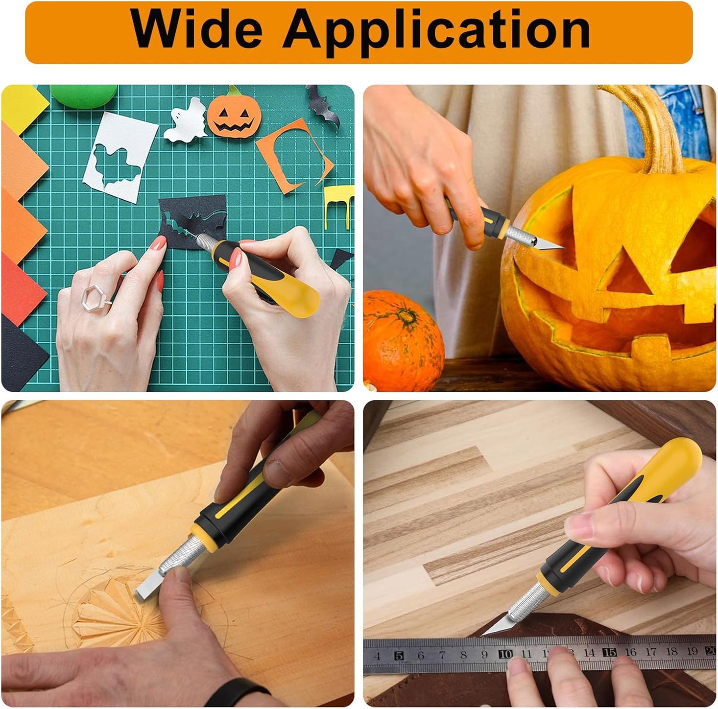 Exacto Knife Set, 16-Piece Hobby Knife & Precision Knife Set, 3-Piece Craft Knife Set with 10-Piece Exacto Blades Sets for Crafting, Modeling, Pumpkin Carving, DIY Art Knife Cutting Tools
