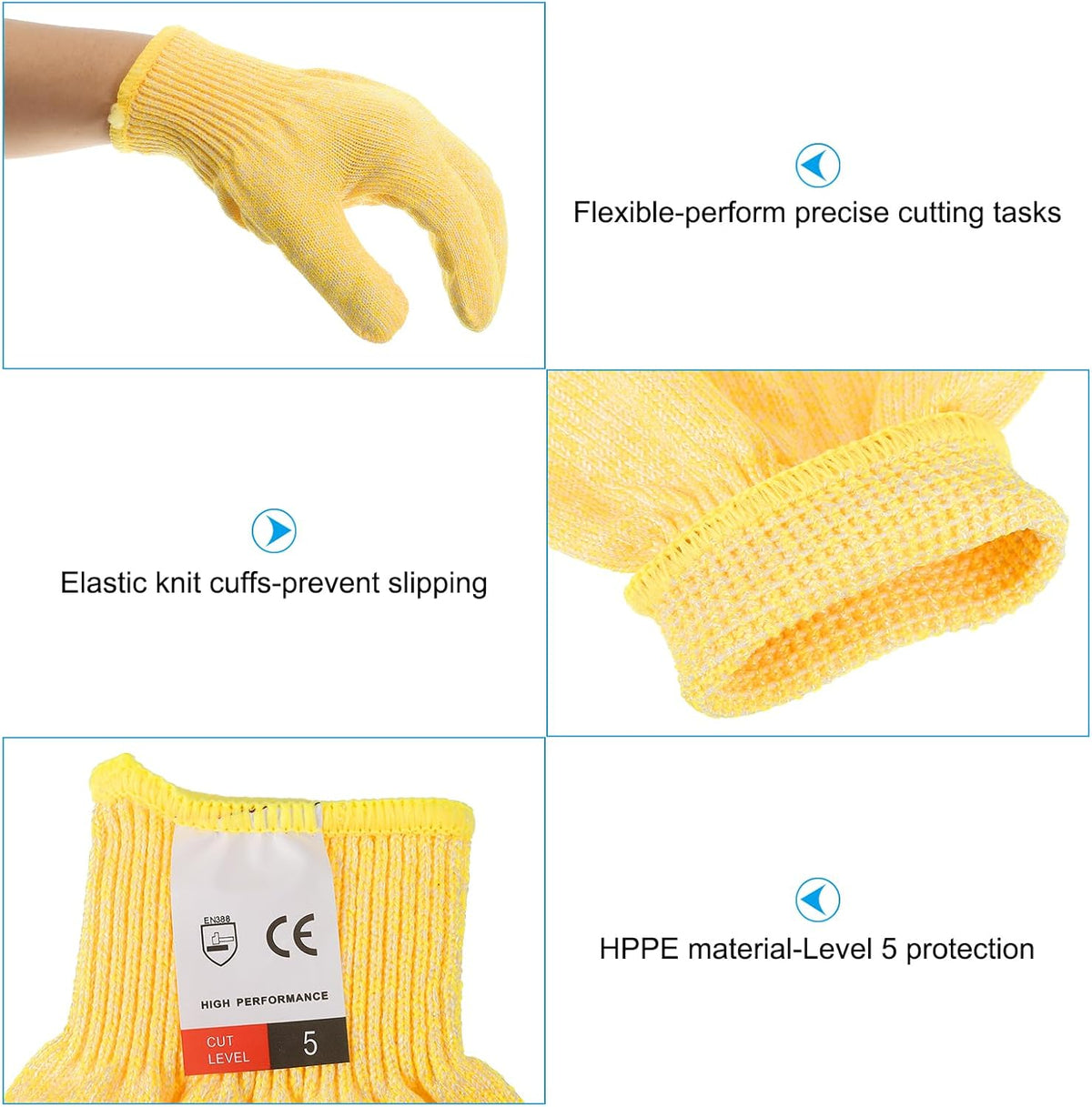 Cut Resistant Gloves, Level 5 Protection Anti Cutting Gloves Cut Proof Gloves for Kitchen Wood Carving