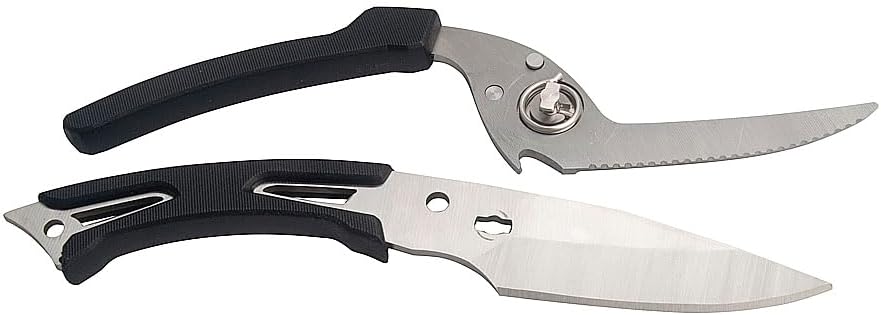 Kitchen Poultry Shears, Anti-Slip Handle and Safety Lock, Poultry Scissors for Meat, Chicken, Bone, Turkey, Fish Vegetable Cutting (ABS Handle)