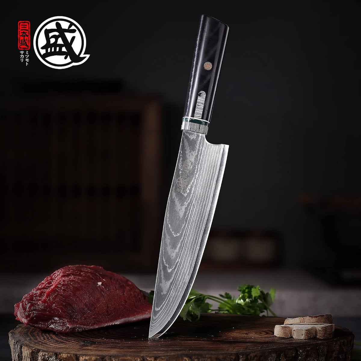 7 Inch Japanese Kiritsuke Chef Knife HAP40 Damascus