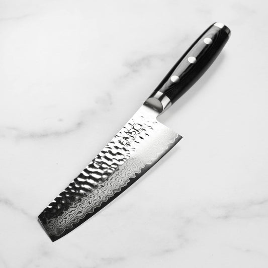 HD 5.5" Prep Knife - Made in Japan - VG10 Hammered Damascus Stainless Steel Utility Knife