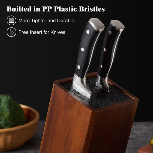Universal Knife Block with Plastic Bristles