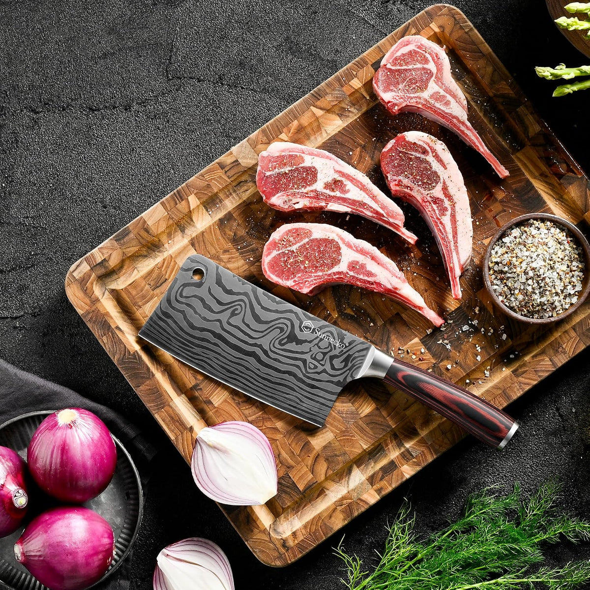 7” Cleaver Knife, Multipurpose Meat & Vegetable Chef Cleaver