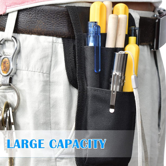 2 Pcs Belt Pen Holder, Multifunctional Adjustable Tactical Pencil Pouch, Detachable Military Duty Pencil Sleeve Case, Can Hold Pens, Rulers and Scissors