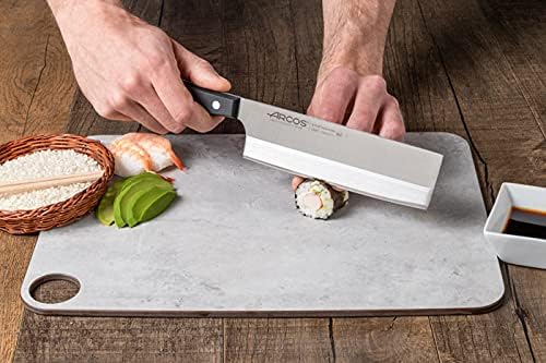Usuba Knife 7 Inch Nitrum Stainless Steel and 175 mm Blade. Very useful utensil for professional peeling and chopping of vegetables. Polyoxymethylene (POM) handle. Series Universal. Color Black