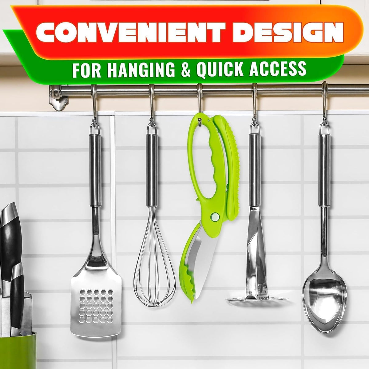 9.6" Cutting Board Scissors for Food with Stainless Steel Blade | 2 in 1 Kitchen Scissors for Food with Detachable Cutting Board; Cuts Veggies, Fruits, and Meat; Dishwasher Safe; Safety Lock