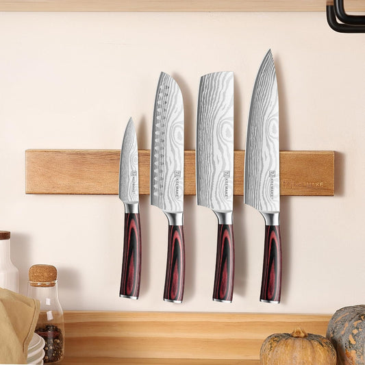 Magnetic Knife Holder for Wall 16 inch Acacia Wood Knife Magnetic Strip, Powerful Neodymium Magnet Knife Hanger Knife Bar for Kitchen knives