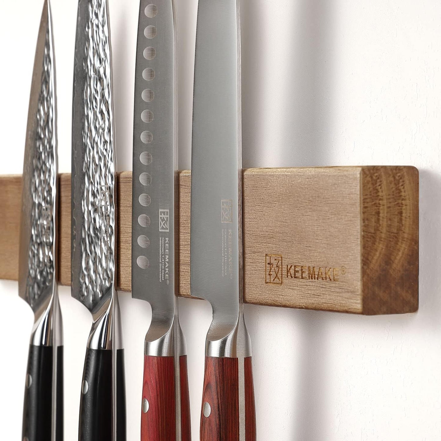 Magnetic Knife Holder for Wall 16 inch Acacia Wood Knife Magnetic Strip, Powerful Neodymium Magnet Knife Hanger Knife Bar for Kitchen knives