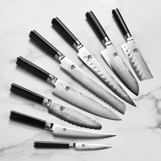 Classic 23 Piece Block Set | Includes 8" Chef, 7" Santoku, 5" Nakiri, 6" Utility, Bird's Beak & More, Damascus Stainless Steel Cladding, Pakkawood Handle