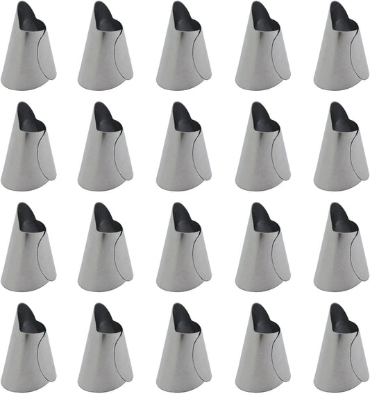 20PCS Stainless Steel Finger Guard Peeler Kitchen Utensil Silver Metal Nail Protector Suitable for Cutting Machines and Seafood