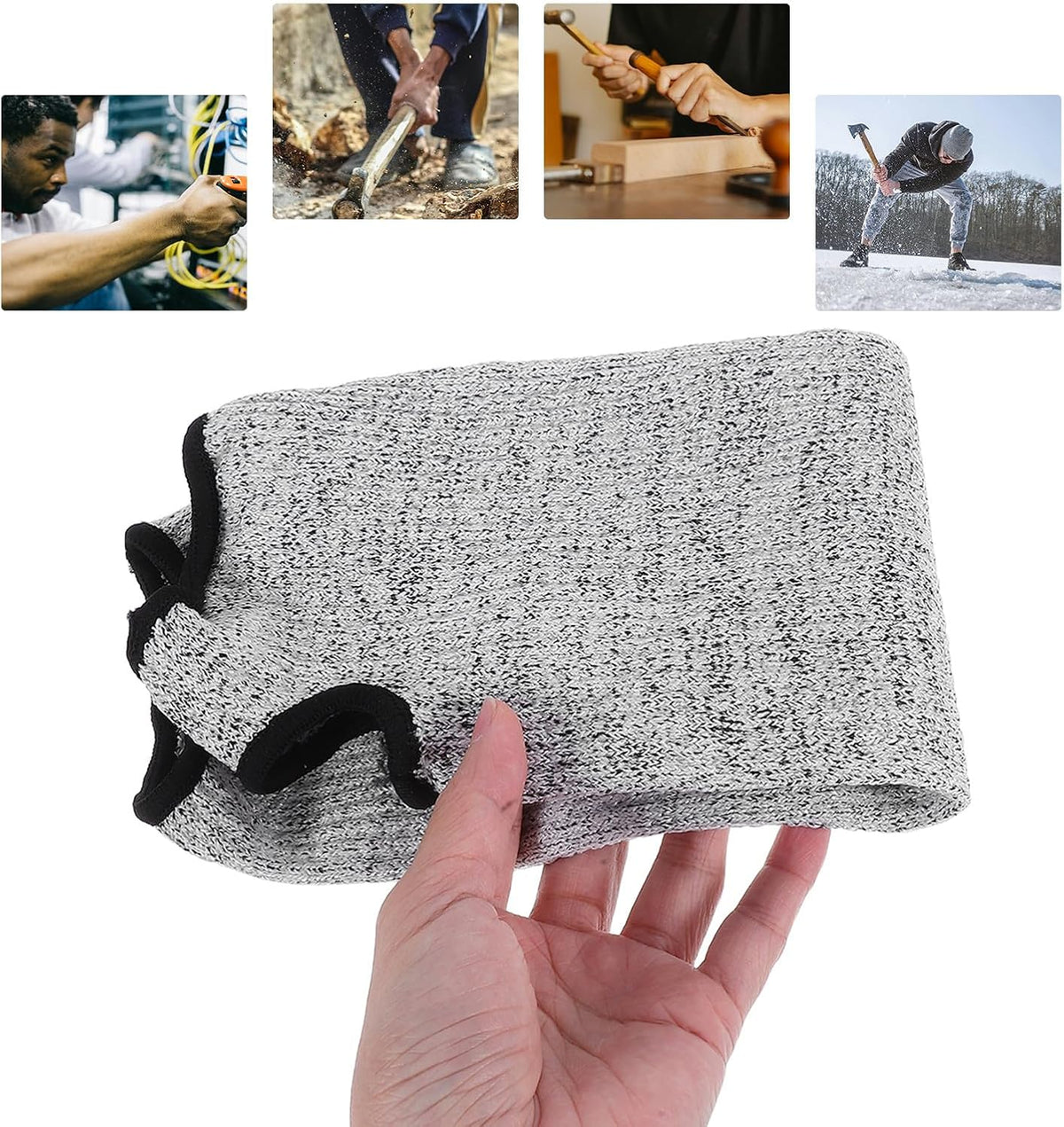 Cut Resistant Forearm Sleeves Level 5 Protection 40cm Breathable Wear-resistant Arm Guards for Gardening Kitchen Farming Work