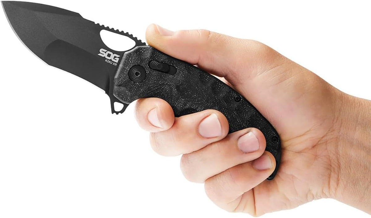 Kiku Quick-Opening Sharp Ambidextrous Pocket Folding Knives with Linen Micarta Handle | CTS XHP Steel, XR Lock
