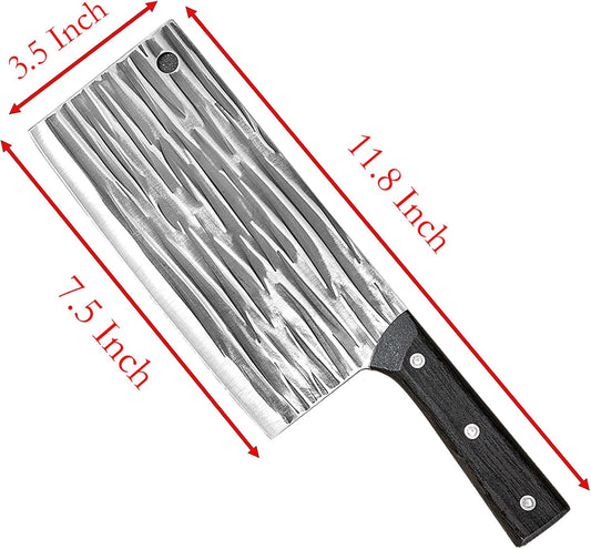 2 Pcs Professional Cleaver Chef Knife, High Strength Stainless Steel 7.5 Inch Sharp Kitchen Blade with Plastic Handle (2)