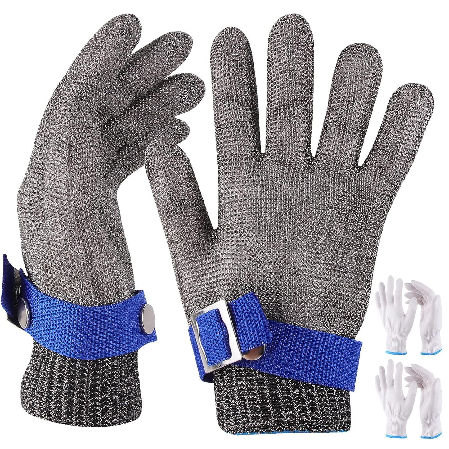 Herda Level 9 Cut Proof Glove, Chainmail Gloves Kitchen Gloves for Fish Meat Cutting Wood Carving Whittling Oyster Shucking Safety Butcher Work