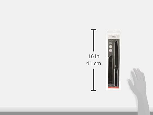 COLORI Non-Stick Bread Knife with Safety Sheath, 7 inch/17.78 cm Blade, Black