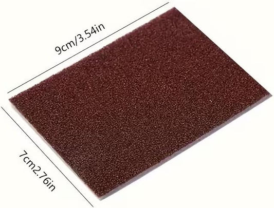 Diamond Abrasive Scouring Pads, 10pcs Dual-Side Rust Remover Scrubbers for Pots Pans Grills Sinks, Heavy Duty Kitchen Cleaning Sponges 2.76"x3.54" Dark Brown
