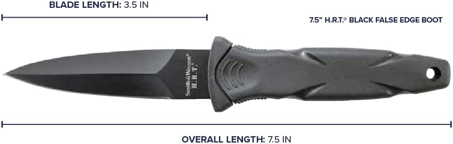 SWHRT3BF 7.5in High Carbon S.S. Full Tang Fixed Blade Knife with 3.5in False Edge Blade and TPR Handle for Outdoor, Tactical, Survival and EDC