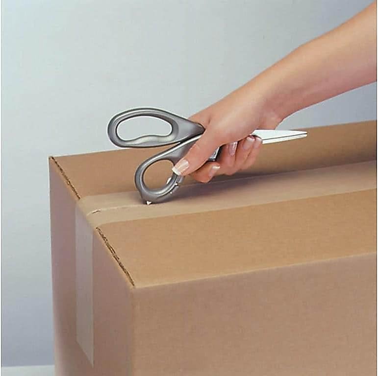 EZ-Open Scissors and Box Cutters, 8", Grey, Model: 13227