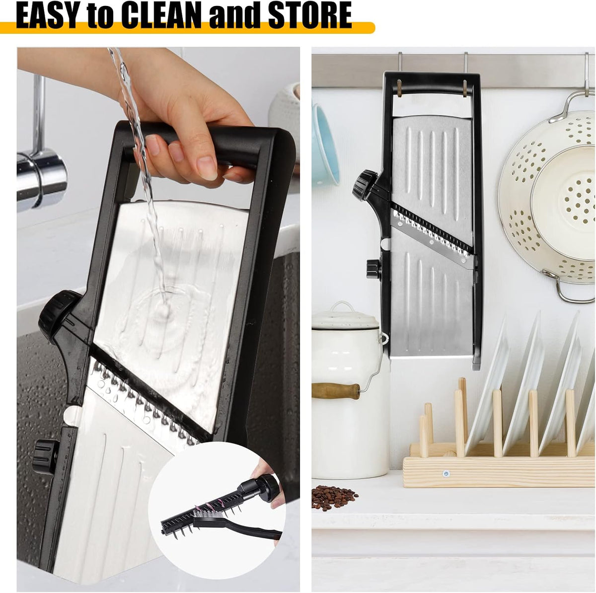 Mandoline Slicer for Kitchen, 7-in-1 Adjustable Vegetable Slicer