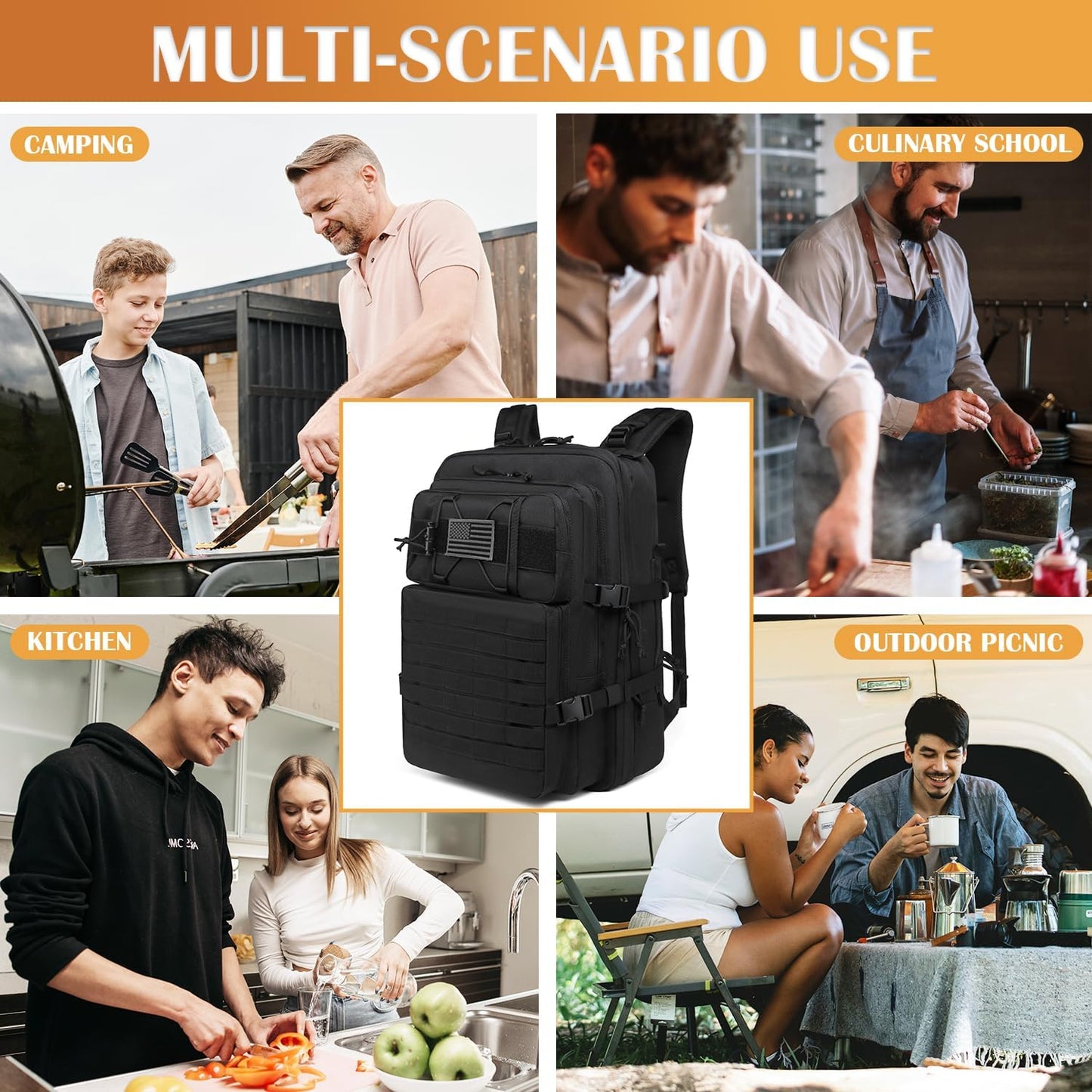 Chef Knife Backpack, Knife Bags for Chefs Professional Culinary Apprentice | Chef Storage Bag 30+ Pockets for Knives and Tools
