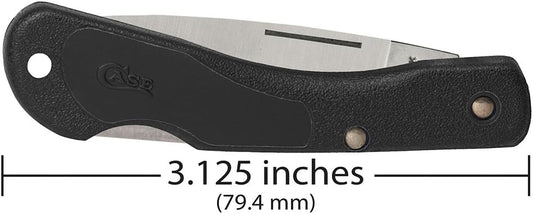 Case Cutlery 00253 Lightweight Mini Blackhorn Pocket Knife with Stainless Steel Blade, Black Synthetic