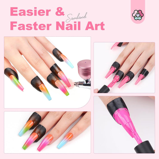 100PCS Nail Polish Protector for Fingers: 99.99%+ U V Protection Cuticle Protector for Nails Painting U-Shaped Nail Protectors Peel Off Tip Tape for French Tip Stamp Nails Art
