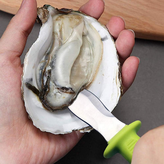 Oyster Shucking Knife, Commercial Grade Clam and Shellfish tool With Ergonomic Grip And Anti-Slip Handle, Good For Home Restaurant Kitchen And Outdoor Use, Yellow/Silver (1 Count)