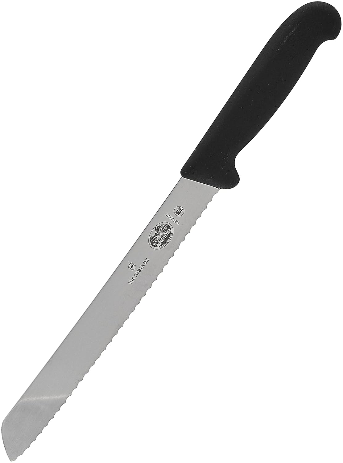 Swiss Army 8" Serrated Bread Knife with Fibrox Handle, 47549 | Professional high-carbon steel blade for crusty sourdough and pastries, slip-resistant ergonomic handle, NSF approved