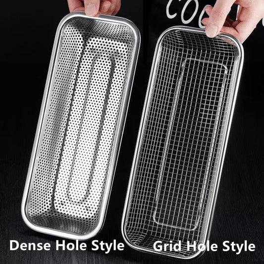 Kitchen Drawer Organizer, 12 Inch Dishwasher Silverware Cutlery Basket, 2 Pack Mesh Stainless Steel Flatware Drawer Organizer, Countertop Utensil Cutlery Tray, Spoon Knife Fork Organizers Box