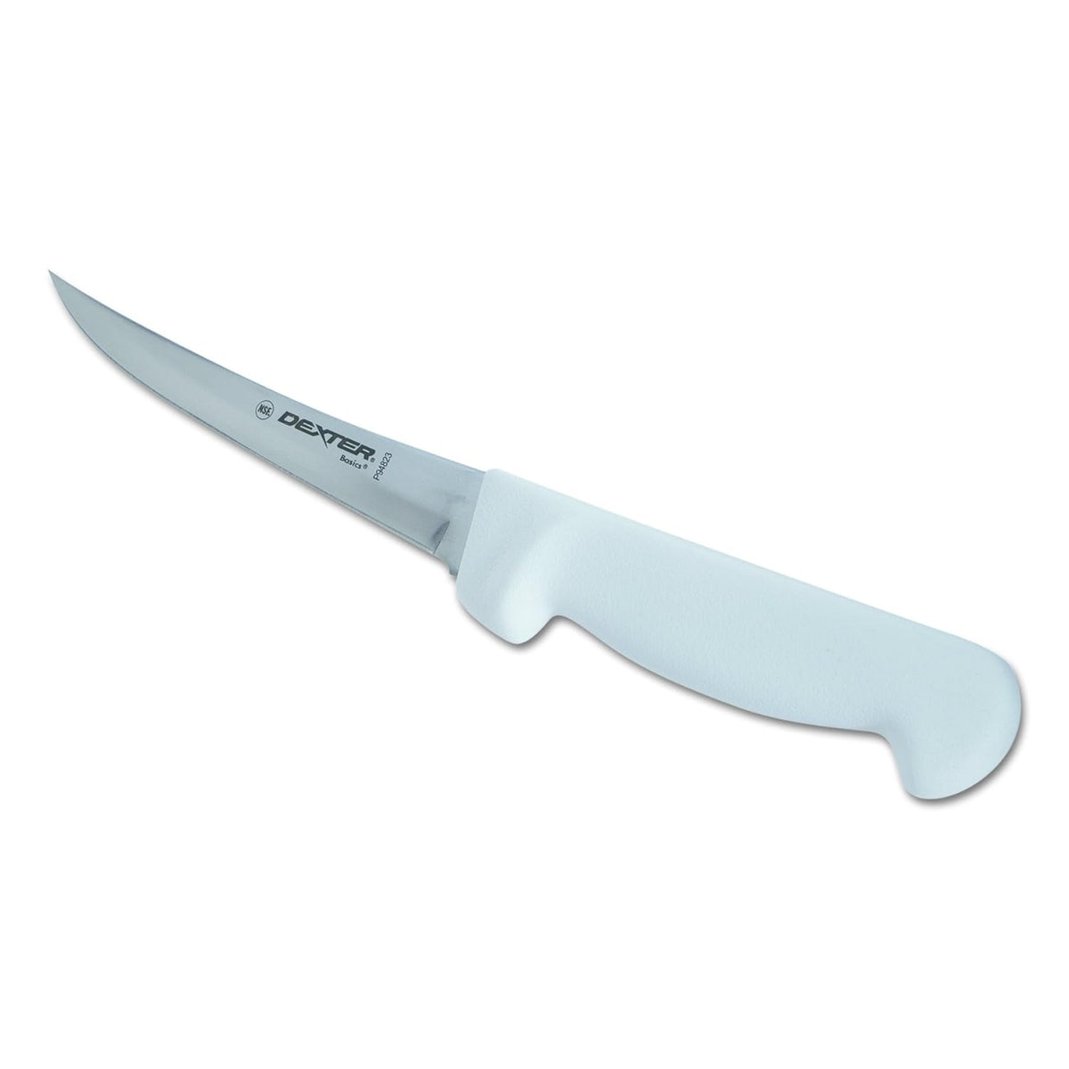 P94823 6" White Curved Boning Knife with Polypropylene Handle