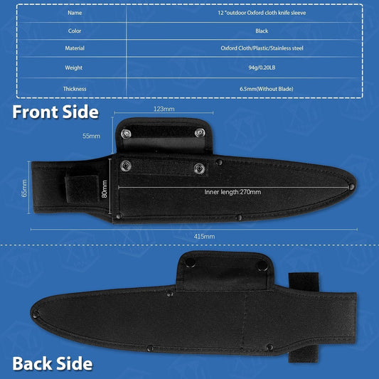 Universal Knife Sheath, Black, 12x2.5 inch