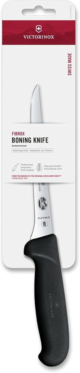 Fibrox 5 Inch Boning Knife - Dishwasher Safe and Ergonomic Handle, Black