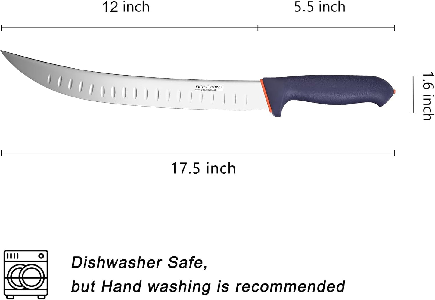 10-inch Curved Breaking Knife, Butcher Knife for Meat Cutting | High Carbon Stainless Steel,Ergonomic Soft-Grip Handle,Curved Blade for Butchering,Sheath & Safe Storage,Sharp Durable Blade.