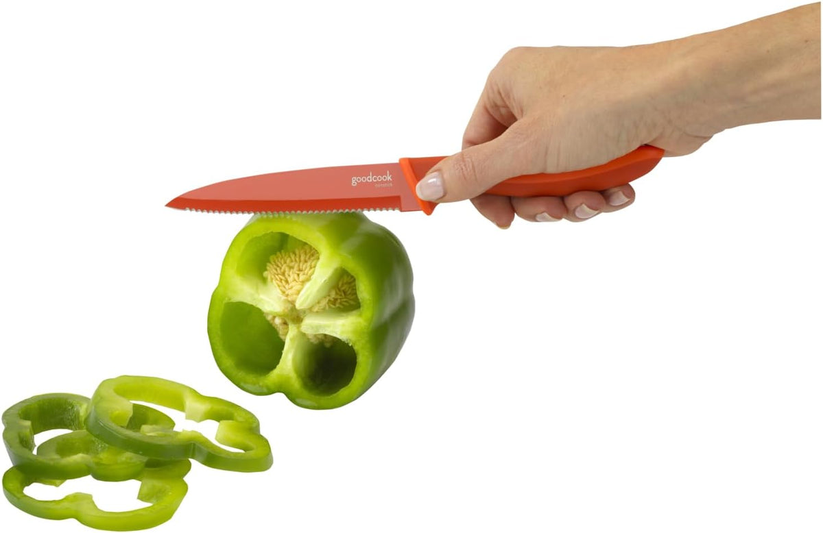 Everyday Paring Knife 4" Nonstick | Nonstick High-Carbon Stainless Steel Construction With Non-Slip Grip Handle
