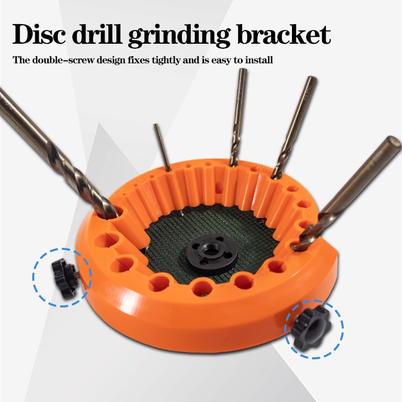Drill Bit Sharpener Grinding Tool, 2-13mm Capacity, Orange, with Work Gloves