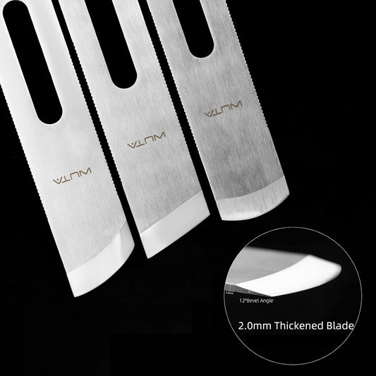 Leather Thinning Knife Skiving Tools 420B Martensitic Stainless Steel Professional Design DIY Craft Cutting Sharp Leathercraft Cutting Round/Flat/Slanted Blade, Right/Left Handed
