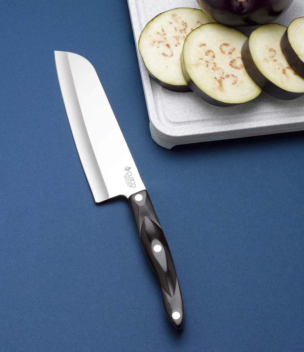 Cutlery Model 1766 Santoku Knife. 7.0" High Carbon Stainless Straight Edge Blade.5.6" Classic Brown Handle (sometimes Called "black") In Factory-sealed Plastic Bag.