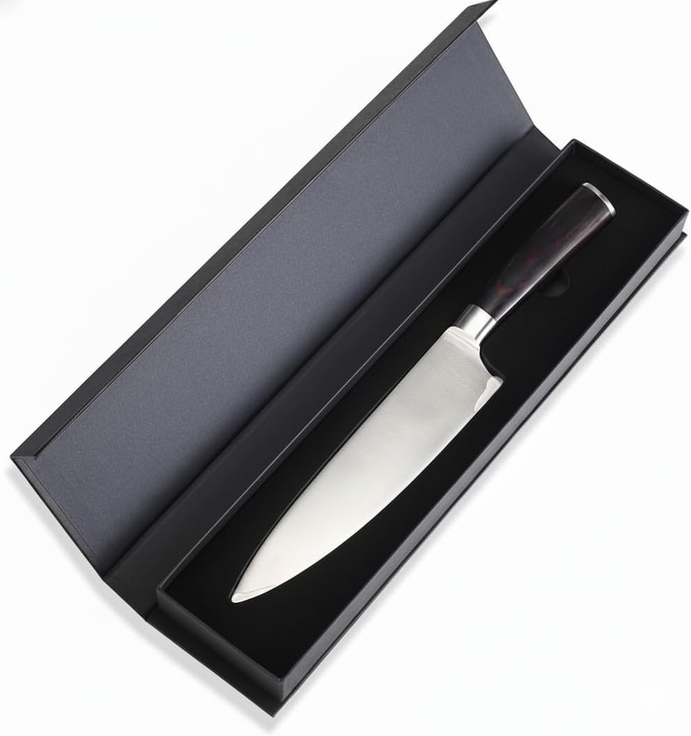 8-Inch imarku Chef Knife – High Carbon Stainless Steel Kitchen Knife with Comfortable Wood Handle