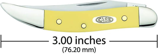 Case WR XX Pocket Knife Yellow Synthetic SS - Small Texas Toothpick Item #81095 - (310096 SS) - Length Closed: 3 Inches