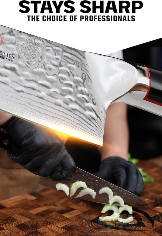 6" Chef Knife — AUS-10V Damascus, 62+ HRC, 8–12° Edge — For Precise Everyday Cooking, Smaller Hands & Compact Workspaces — Full-Tang G10, PerfectFit Sheath, Shogun ELITE, customer support